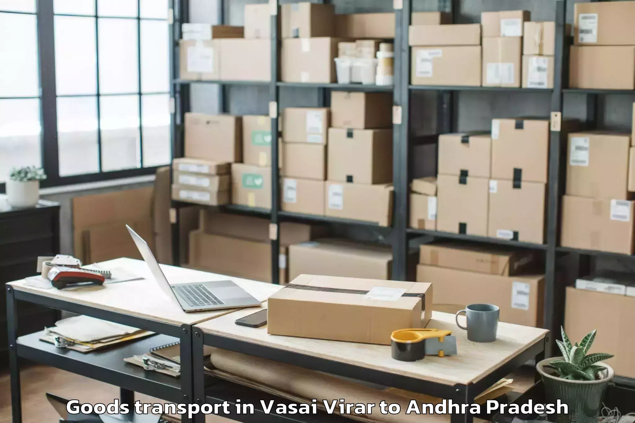 Top Vasai Virar to Vatsavai Goods Transport Available